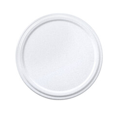 White blank round plastic jar lid packaging mockup showing copy space