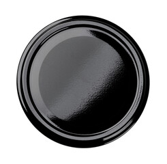 Black metal jar lid isolated on white background