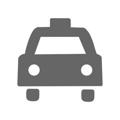 Taxi Icon – Front View of Car Silhouette Vector。タクシーの正面アイコン／交通・配車サービス向けシルエット素材	