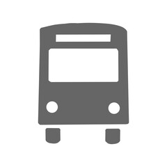 Bus Front Icon – Public Transportation Silhouette Vector。バスの正面アイコン/公共交通機関シンボルのシルエット素材
