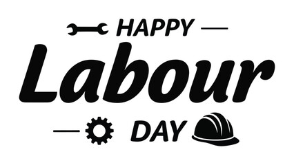 Happy Labour Day Graphic: A graphic for Labor Day. Featuring bold typography with design elements, celebrating the holiday for workers. 