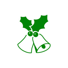 Christmas Bells Icon – クリスマスベルとヒイラギのアイコン（冬・装飾・イベント）
