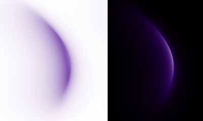 Abstract Glowing Purple Light Arc Element on transparent background