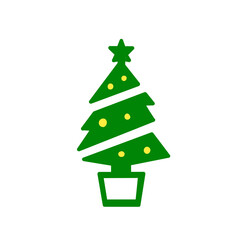 Christmas Tree Icon – クリスマスツリーのアイコン（シンプル・飾り付き）	