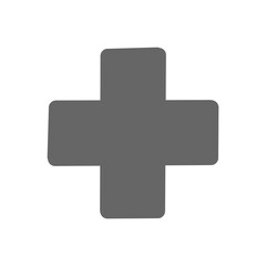 Medical Cross Icon – Black Plus Symbol Vector for Healthcare/ 医療マークのアイコン／黒い十字の救急シンボル素材