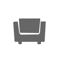 【Lifestyle Icons – Transport】Armchair Icon – Single Sofa Silhouette Vector。一人掛けソファのアイコン／アームチェアのシルエット素材	