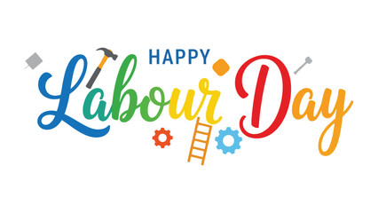 Happy Labour Day: Celebrate the spirit of labour with a colourful illustration.