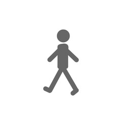 歩行する人物アイコン｜横向き歩く動作を示すピクトグラム Walking Person Icon – Side View Silhouette Representing Walking Motion