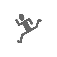 全力疾走する人物アイコン｜スプリント・逃走・急ぐを表すシルエット Running Sprint Icon – Person in Motion Silhouette for Speed and Urgency