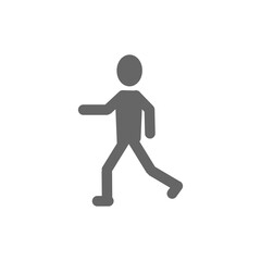 歩く人物のアイコン（横向き）｜移動・進行方向を示すシンプルなシルエット Walking Person Icon – Side View Silhouette for Movement or Direction