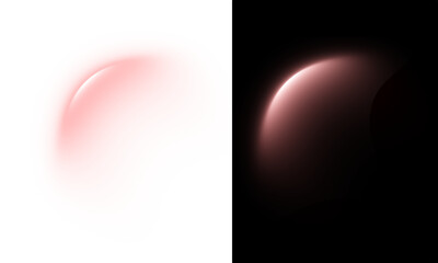 Luminous rose sphere with a glossy highlight and soft glow, isolated transparent PNG element for modern design. © Noy