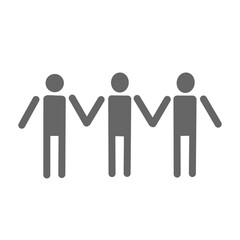 つながる3人の人物アイコン｜チームワーク・協力・連携 Three People Holding Hands Icon – Teamwork / Unity / Collaboration