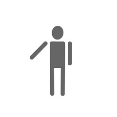 Guiding Person Icon – One Arm Out, Instruction or Attention Gesture Symbol・案内・誘導する人物のアイコン｜片手を差し出すジェスチャーのピクトグラム