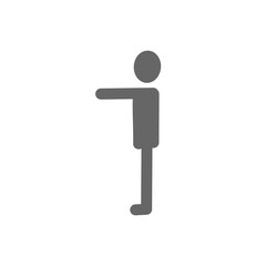 手を伸ばして案内する人物アイコン｜誘導・指示を表すピクトグラム Person Pointing Forward Icon – Guidance / Direction / Instruction Symbol