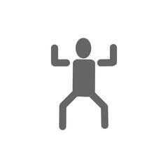 Person Standing with Arms Raised Icon – Exercise, Dance, Energetic Pose Symbol・両手を上げて立つ人物のアイコン｜エクササイズ・ダンス・元気ポーズのピクトグラム