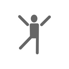 Jumping Person Icon – Energetic Gesture for Joy, Dance or Fitness・ジャンプする人物のアイコン｜元気・喜び・エクササイズのピクトグラム