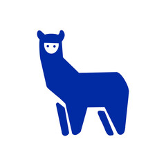 「黄色いアルパカのシルエットアイコン / Yellow Alpaca Silhouette Icon」	