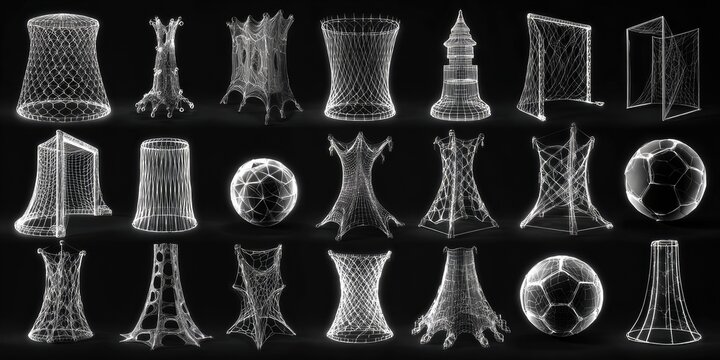 Networked sports structures, various shapes