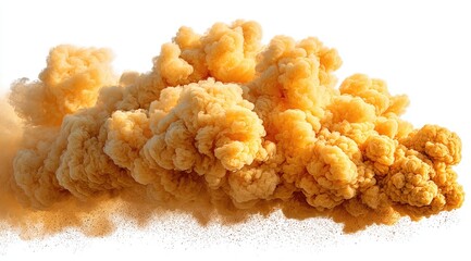 Fototapeta premium Orange-yellow smoke cloud isolated