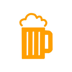 Beer Mug Icon – Foamy Beer Glass Silhouette Vecto。ビールジョッキのアイコン／泡付きグラスのシルエット素材