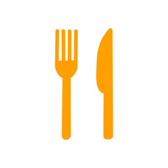 【Lifestyle Icons – Transport】Fork and Knife Icon – Restaurant or Dining Symbol Vector。フォークとナイフのアイコン／飲食・レストラン案内用シンボル素材