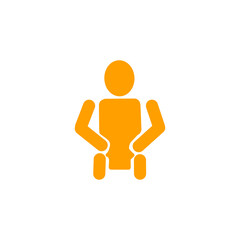 腰をおさえる人物アイコン｜腰痛・疲労・体調不良を示すピクトグラム Lower Back Pain Icon – Person Holding Waist Silhouette for Discomfort or Fatigue