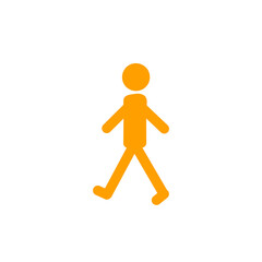 歩行する人物アイコン｜横向き歩く動作を示すピクトグラム Walking Person Icon – Side View Silhouette Representing Walking Motion