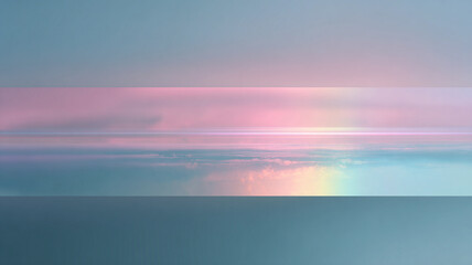 Serene gradient of powder blue and blush pink layers sky, evoking tranquility