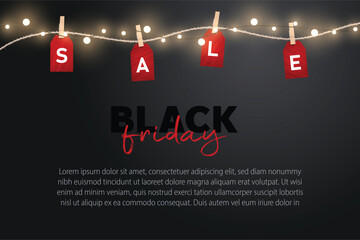 Black friday sale banner template background. 