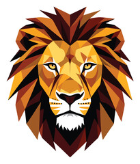 Geometric Lion Head Vector Illustration.