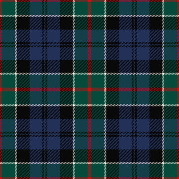 Colquhoun tartan plaid. Scottish pattern fabric swatch close-up. 