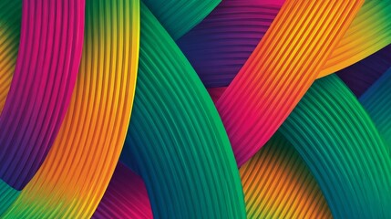 A vibrant and dynamic abstract background illustration featuring a spectrum of colorful flowing lines creating a futuristic digital art composition with a sense of fluid motion and energy