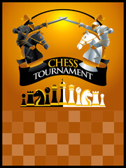 Vector of a chess tournament poster design layout, just need to put in your logo and details.