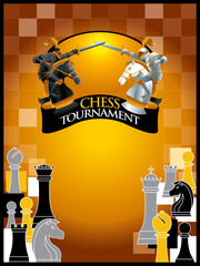 Vector of a chess tournament poster design layout, just need to put in your logo and details.