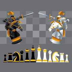 Vector related to chess tournament element. With solid color background.