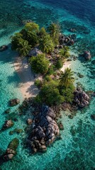 Obraz premium Tropical island paradise from above