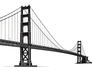 Golden gate bridge black silhouette,Golden gate bridge clip art vector  