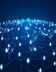 Global network connections earth graphic