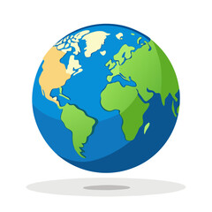 globe on white background