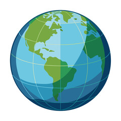 globe on white background