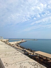 street view of the city of Trani, Italy