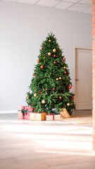 Christmas tree in a room