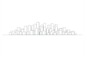 Obraz premium Minimalist cityscape line drawing illustration