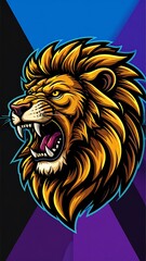 Lion head graphic art