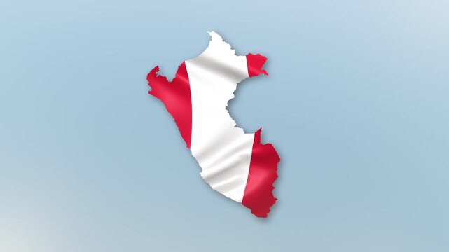 Peru country Flag Hoisting and Zoom to reveal the Country Border Map with Waving Flag Intro which is useful for news, political events, sports intros and presentation.