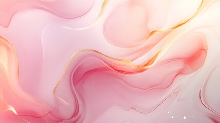 Obraz premium Soft Pink Abstract Background with Flowing Curves and Subtle Gold