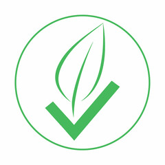 logo green eco loop leaf check mark  jpg on white background