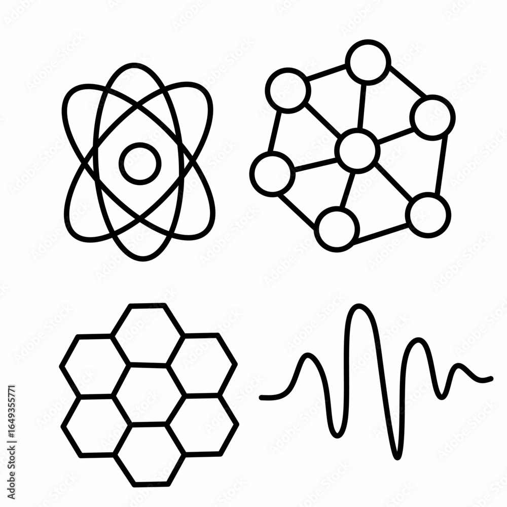 Wall mural minimal abstract tech line elements