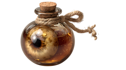 Eye in a Bottle (3d rendered), isolated on transparent background