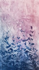 Gradient of spring chalk art in dusty rose and periwinkle textured paper backdrop  raw